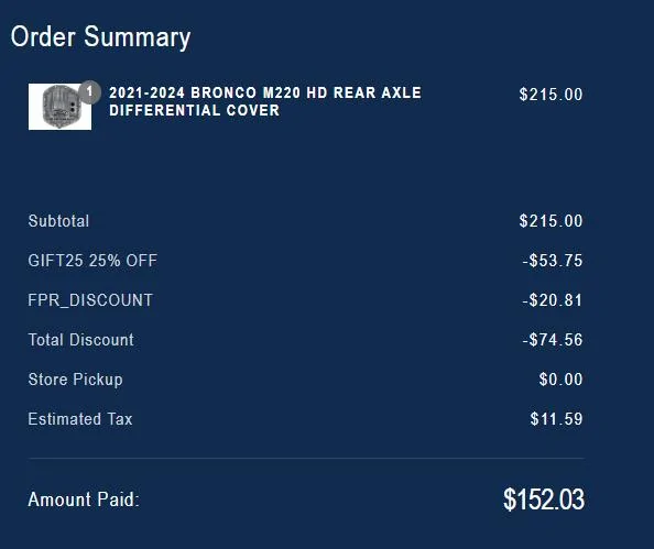 Ford Bronco 25% Discount on Ford Accessories - Code: GIFT25 1723138399147-4h