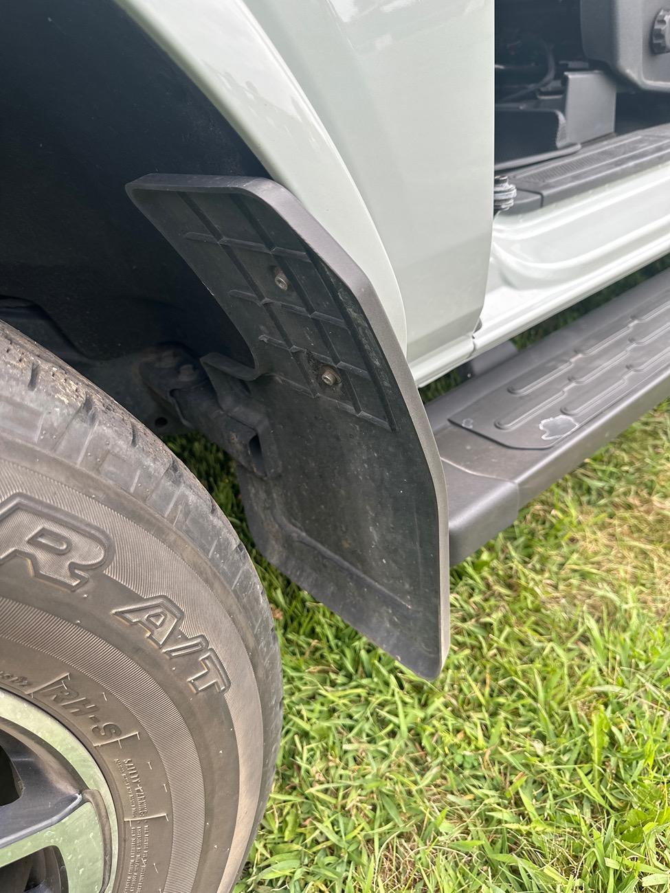 Ford Bronco Non-SAS front mud flaps for OBX - recommedations? image