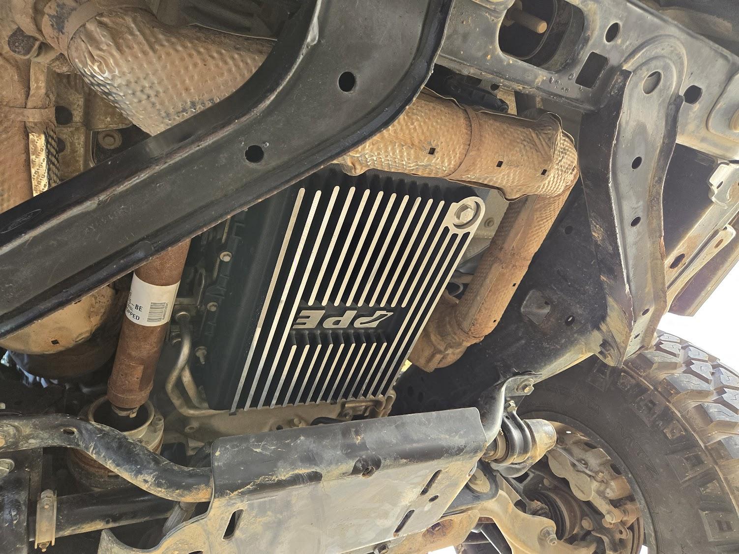 Ford Bronco PSA - Get a transmission skid plate or replace the plastic pan 20240809_185416