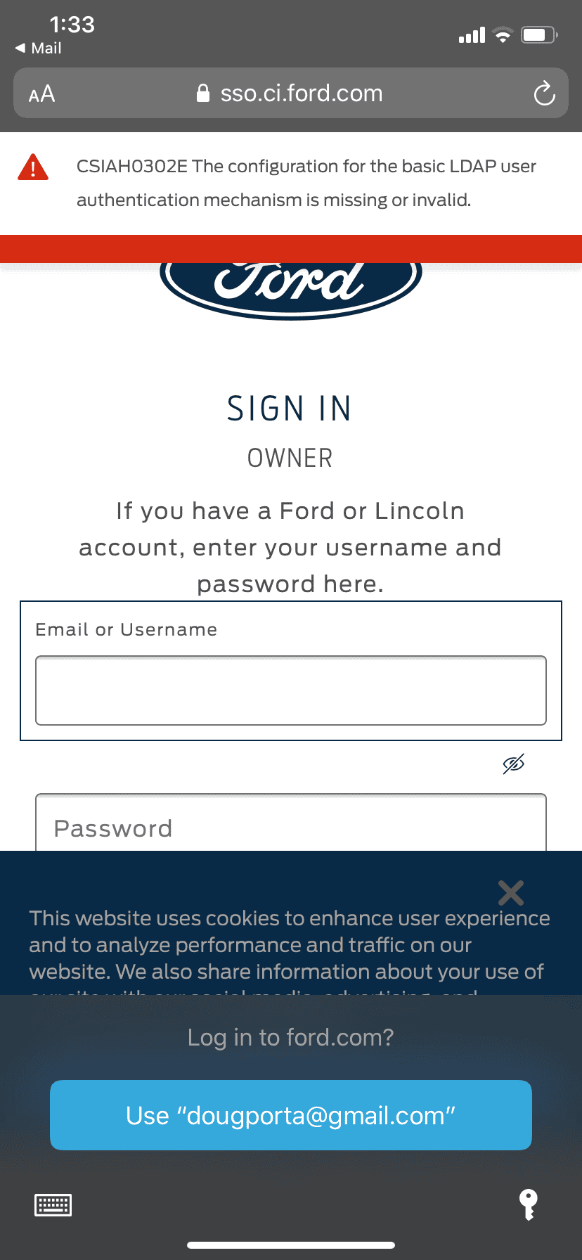 Ford Bronco Ford Login Errors 6CBC2565-95E1-440B-ACBC-DBABC7C9C23C