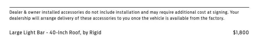 Ford Bronco Interesting note about dealer installed accessories/options 1606930893113