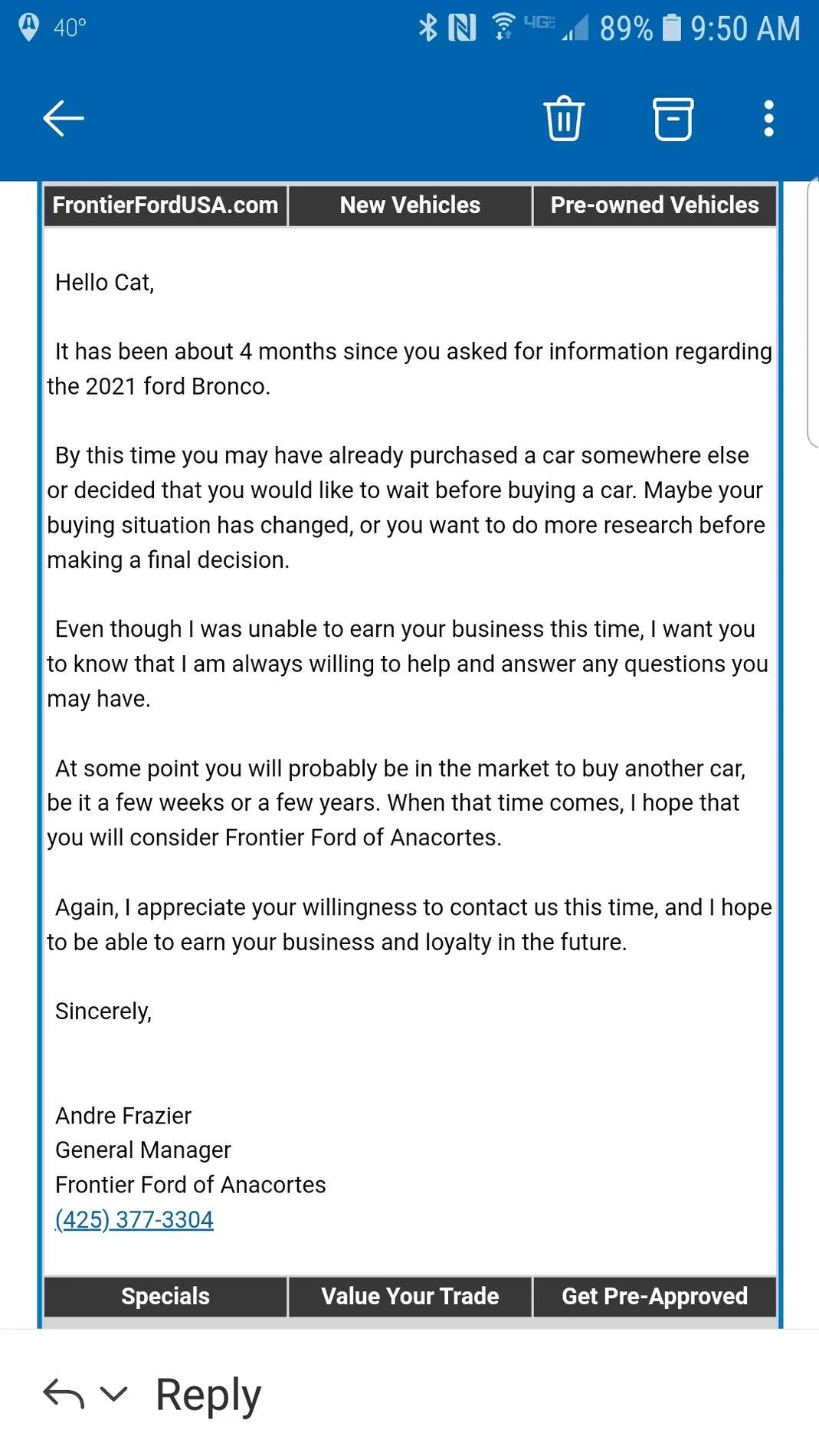 Ford Bronco Anyone Else Get a Dealer E-Mail Like This?? Screenshot_20201202-095008_Outlook