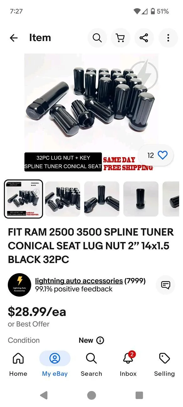 Ford Bronco Which Lugnuts for RTR Evo6 Wheels? Screenshot_20240816-192718