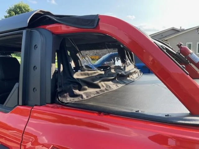 Ford Bronco hard top canvas rear window ( wish besttop sold these for bronco ) rear window left