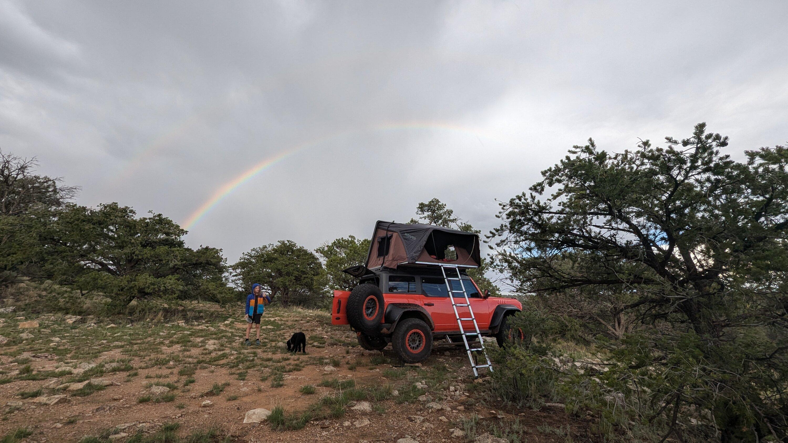 Ford Bronco End of Summer Road Trip - Bronco Raptor Under a Full Rainbow PXL_20240821_011234169