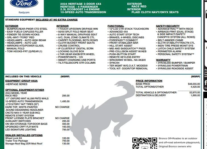 Ford Bronco Heritage being discontinued? 1724373984212-7c