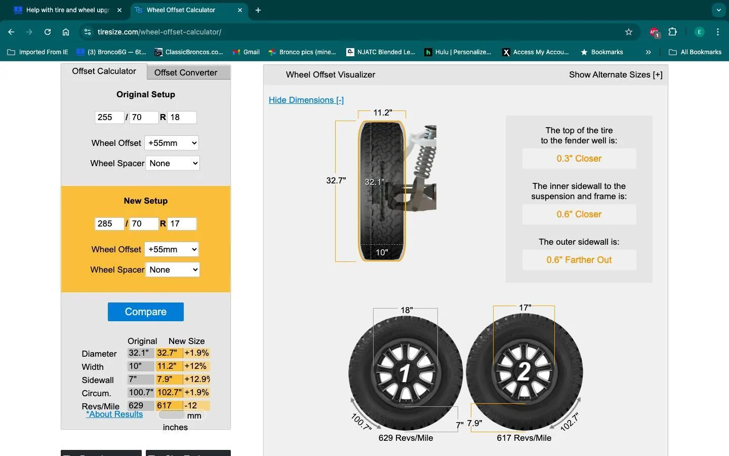 Ford Bronco Help with tire and wheel upgrade Screen Shot 2024-08-22 at 11.17.21 PM