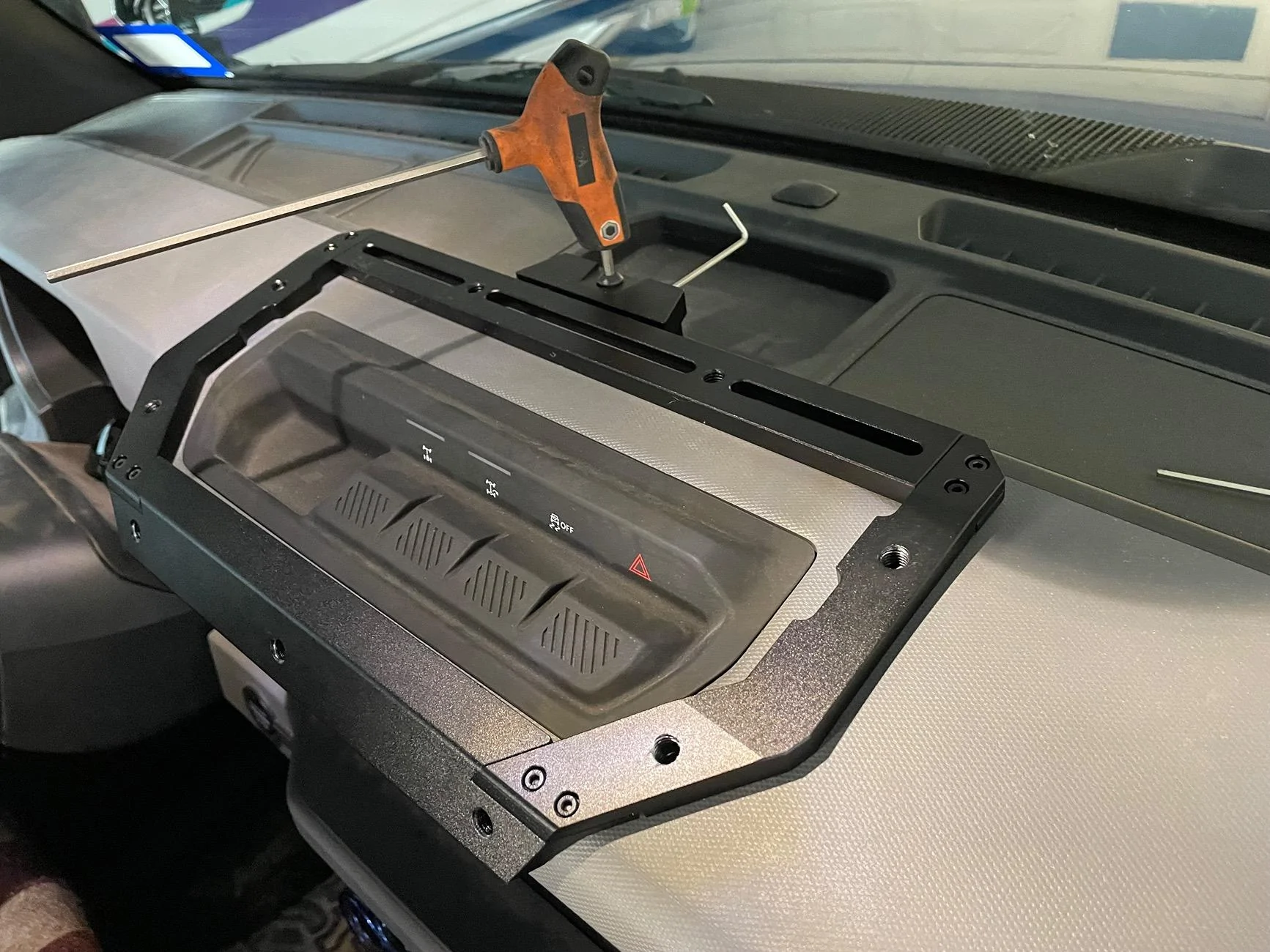 Ford Bronco BA Offroad accessory dash-mount system installed IMG_1392