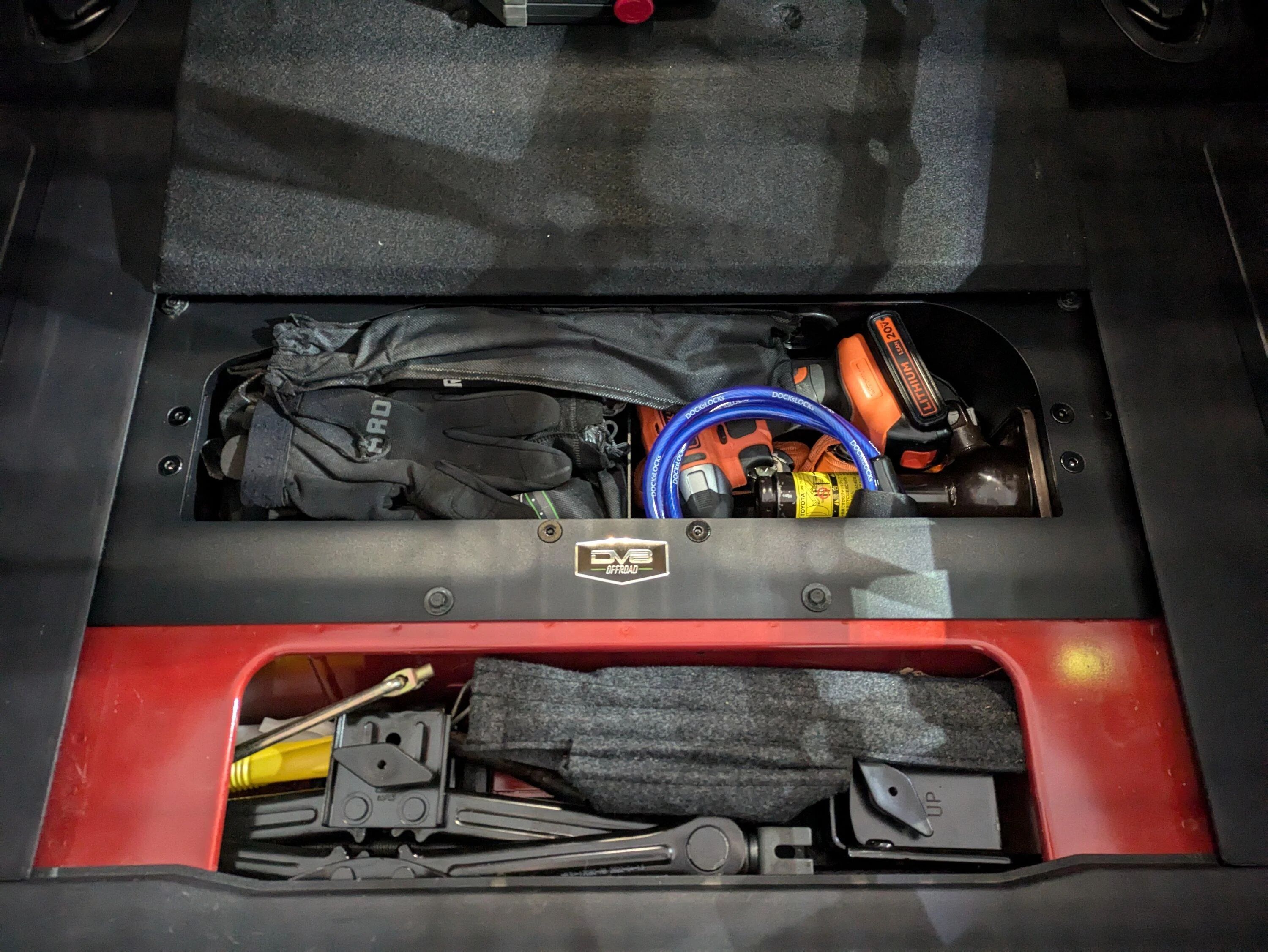 Ford Bronco DV8 Air Compressor Mount & Storage Box repurposed for recovery gear storage 1000004259