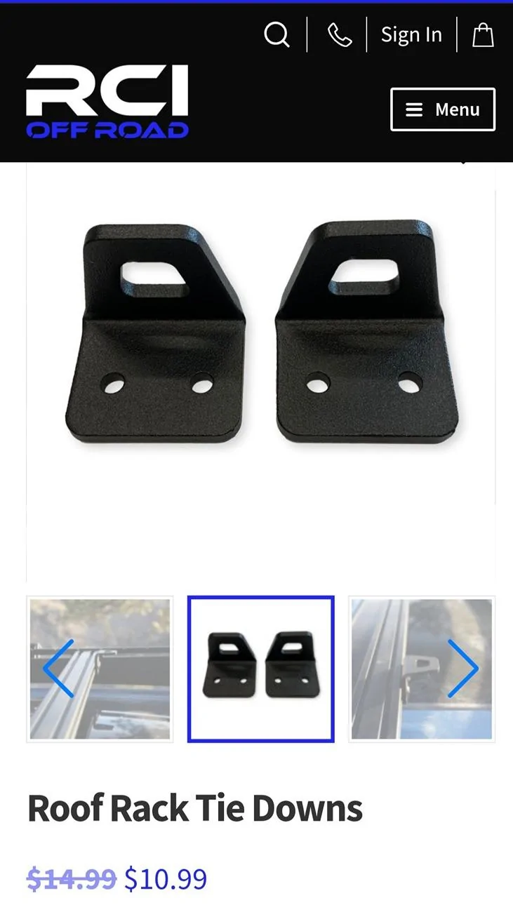 Ford Bronco Corner Brackets for roof rack cargo case mounting 1000004148