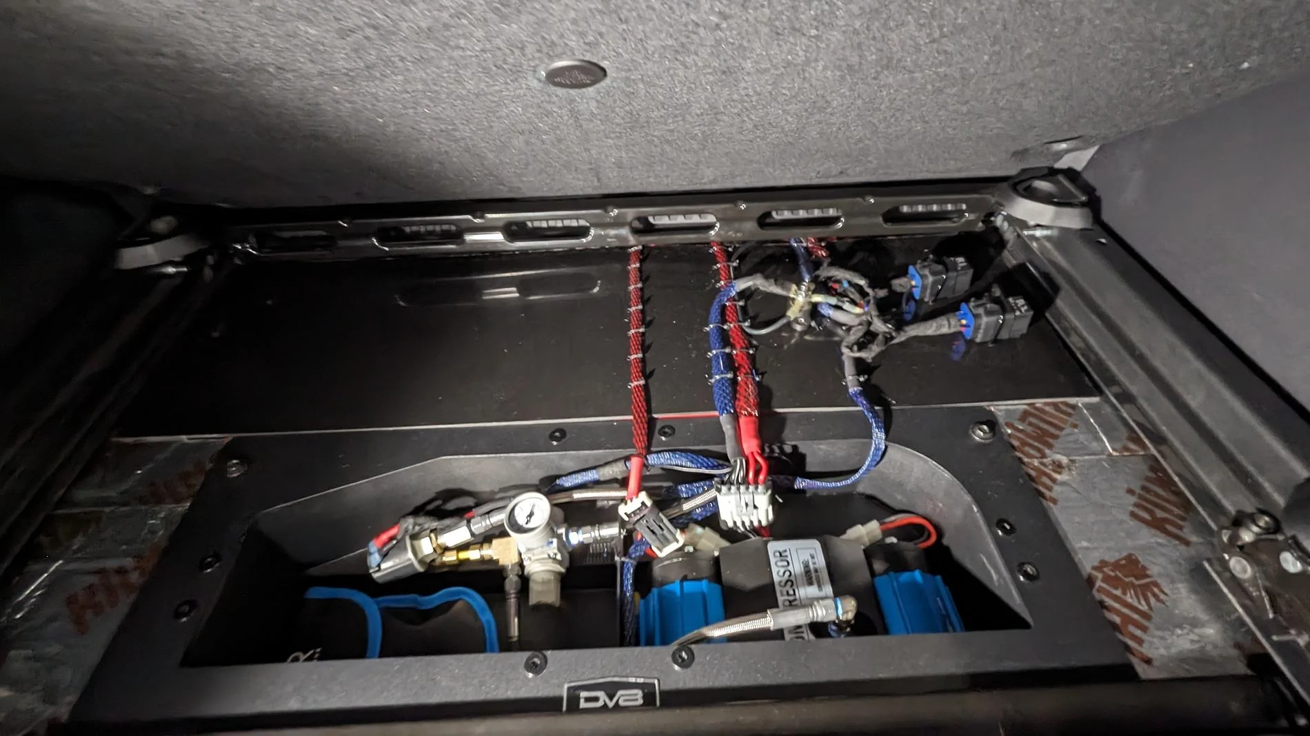 Ford Bronco DV8 Air Compressor Mount & Storage Box repurposed for recovery gear storage PXL_20231114_134145818 (1)