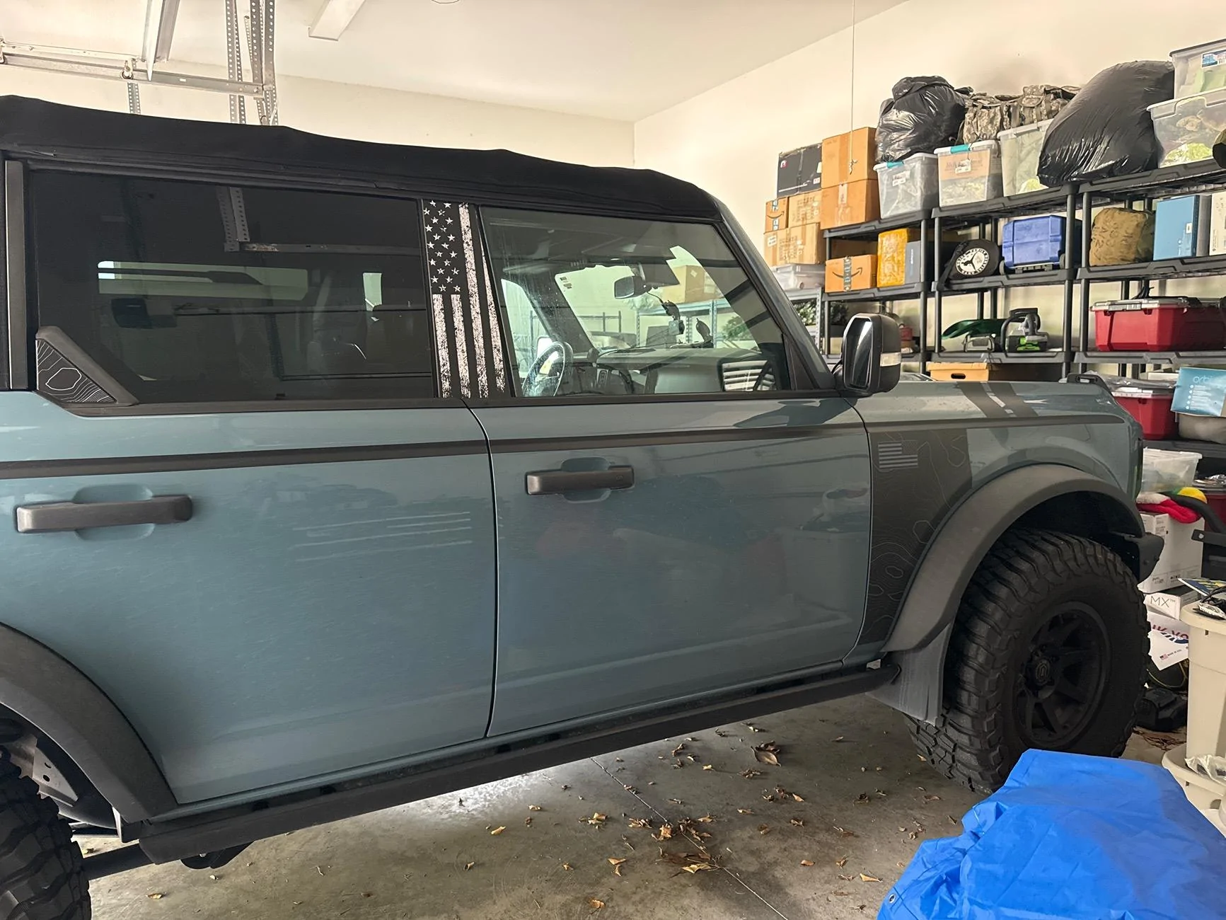 Ford Bronco StickerFab - Topographic Cover Up for Unfinished Soft Top Handle imag
