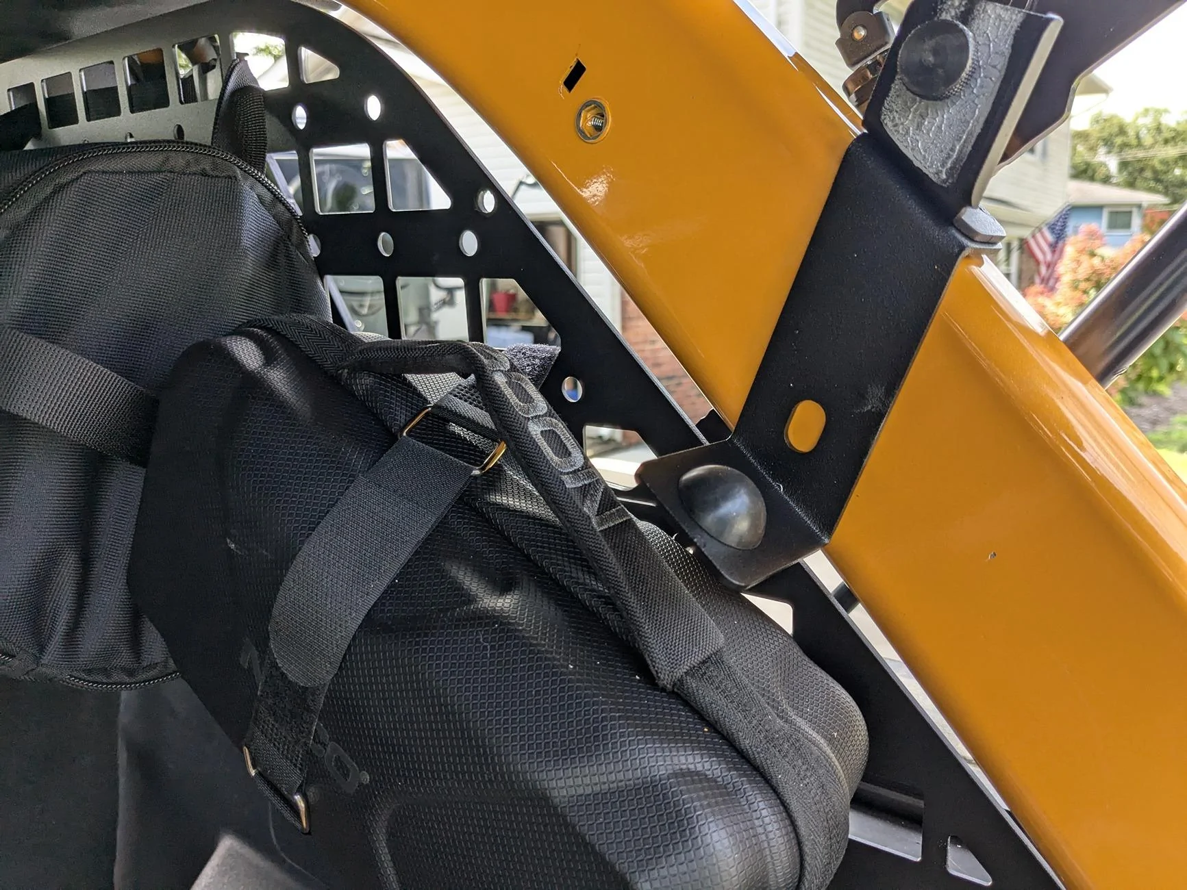 Ford Bronco '21 roll bar rivet nuts retrofitted (mounting holes / locations drilled in rollbar) PXL_20240902_154513791