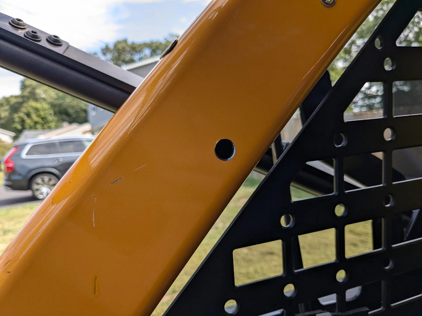 Ford Bronco '21 roll bar rivet nuts retrofitted (mounting holes / locations drilled in rollbar) PXL_20240902_155706342