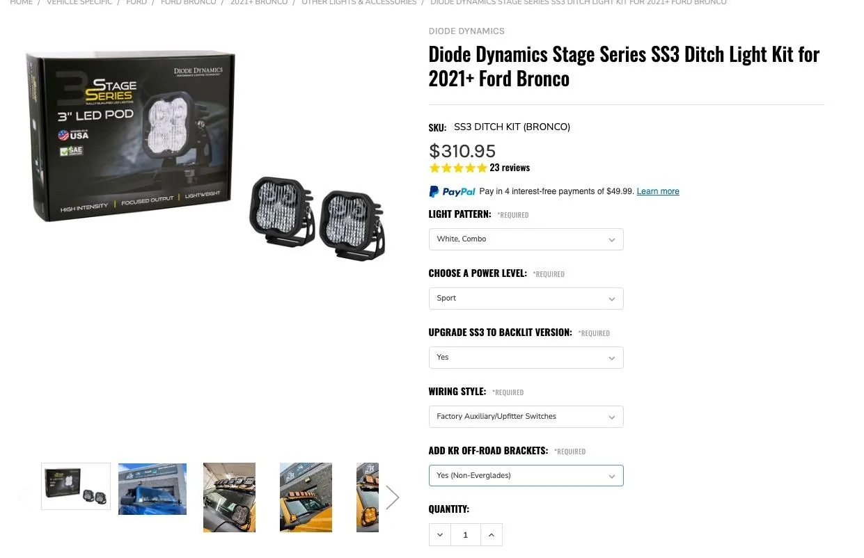 Ford Bronco Diode Dynamics Ditch lights (NIB) - Price drop $175 Image 9-6-24 at 4.45 PM