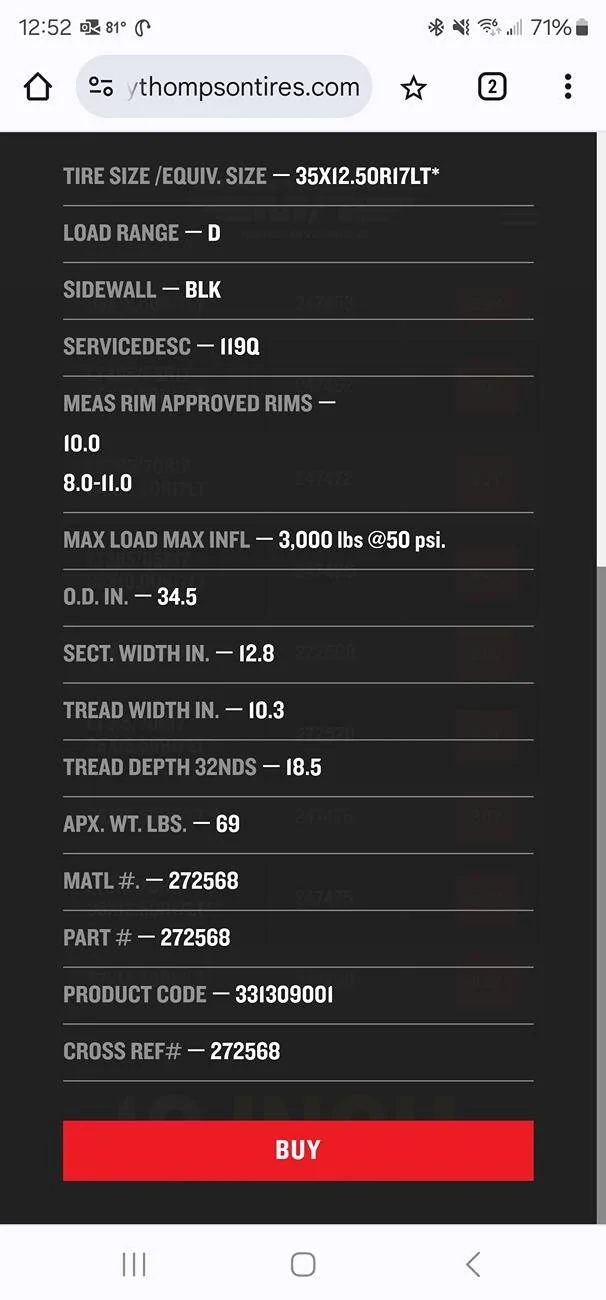 Ford Bronco On-Road Focused 315/70R17 Tires to Replace Stock Goodyears? Screenshot_20240910_125226_Chrom