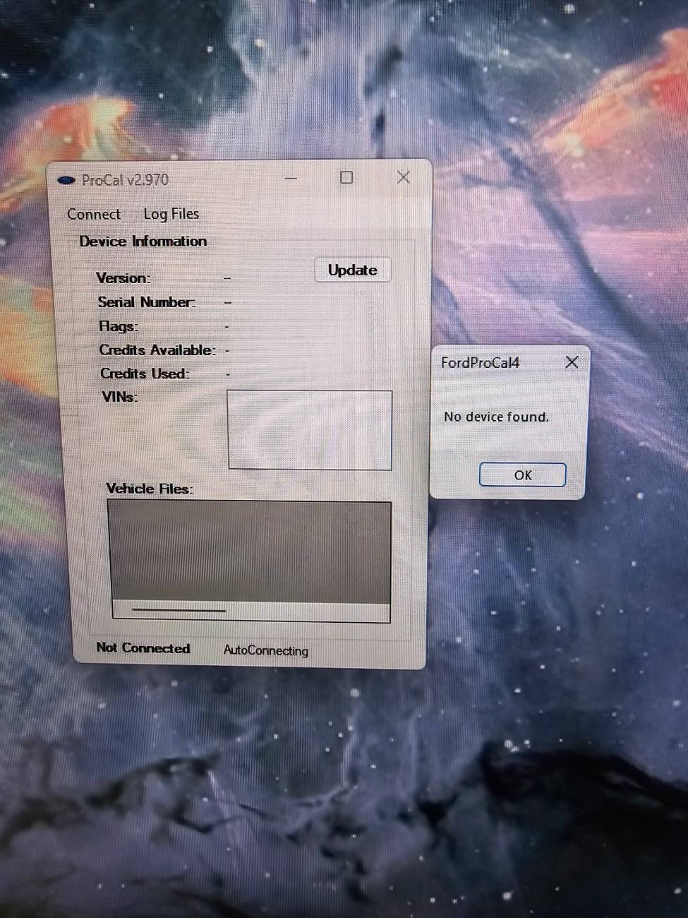 Ford Bronco Procal issue connecting to computer 20240910_194148