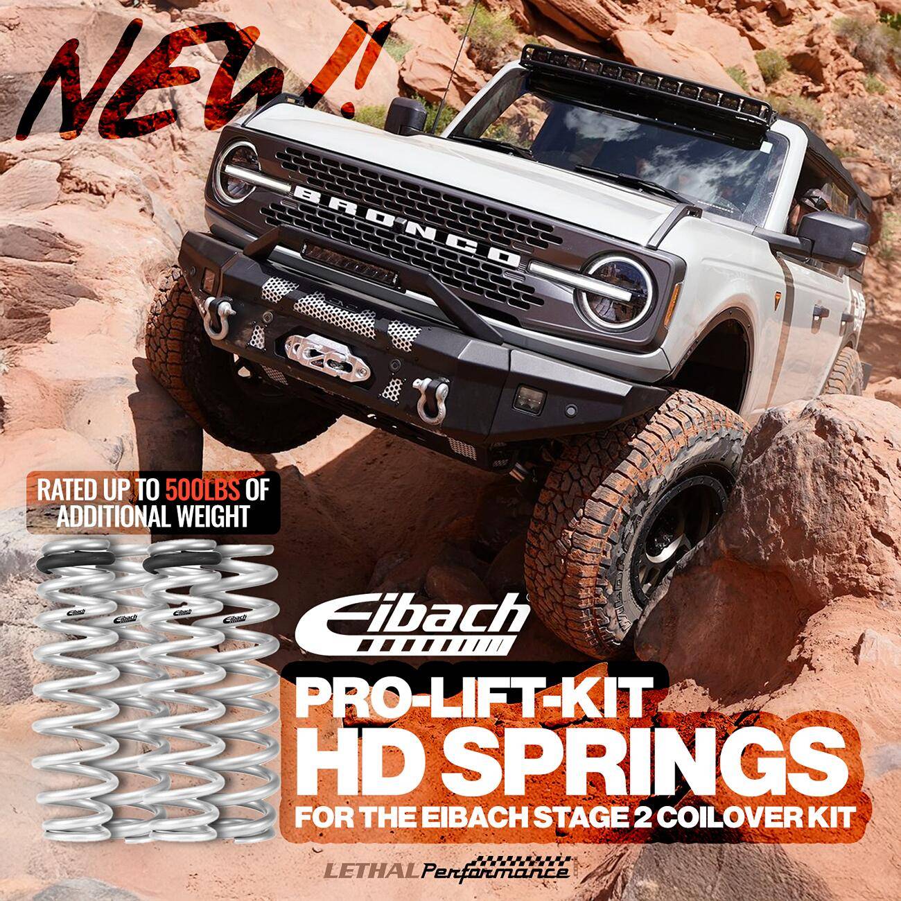 Ford Bronco NEW Eibach PRO-LIFT-KIT HD Coilover Replacement Springs at Lethal Performance eibach hd lift springs coilover