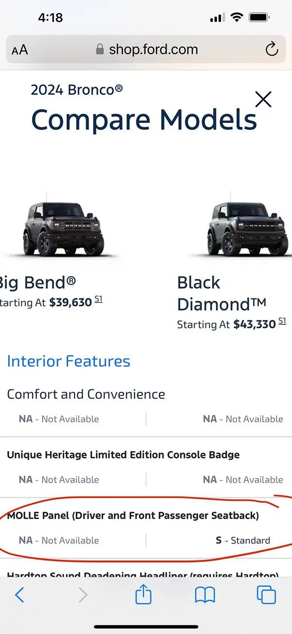 Ford Bronco help...Why would one buy a Black Diamond over a Big Bend if ordered basically the same? IMG_7814