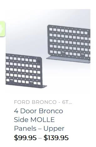 Ford Bronco American Adventure Lab 2-Door Side MOLLE Panels 1726162365170-f9