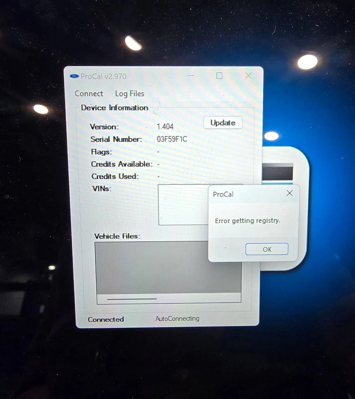Ford Bronco Procal issue connecting to computer 20240912_163049