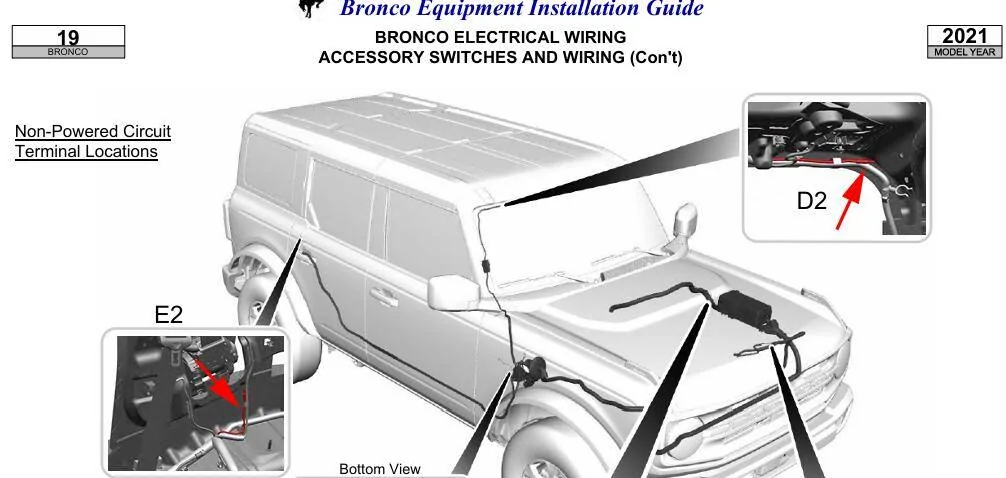 Ford Bronco How do I run a thick cable from windshield light bar into engine bay? Screenshot 2024-09-16 193720