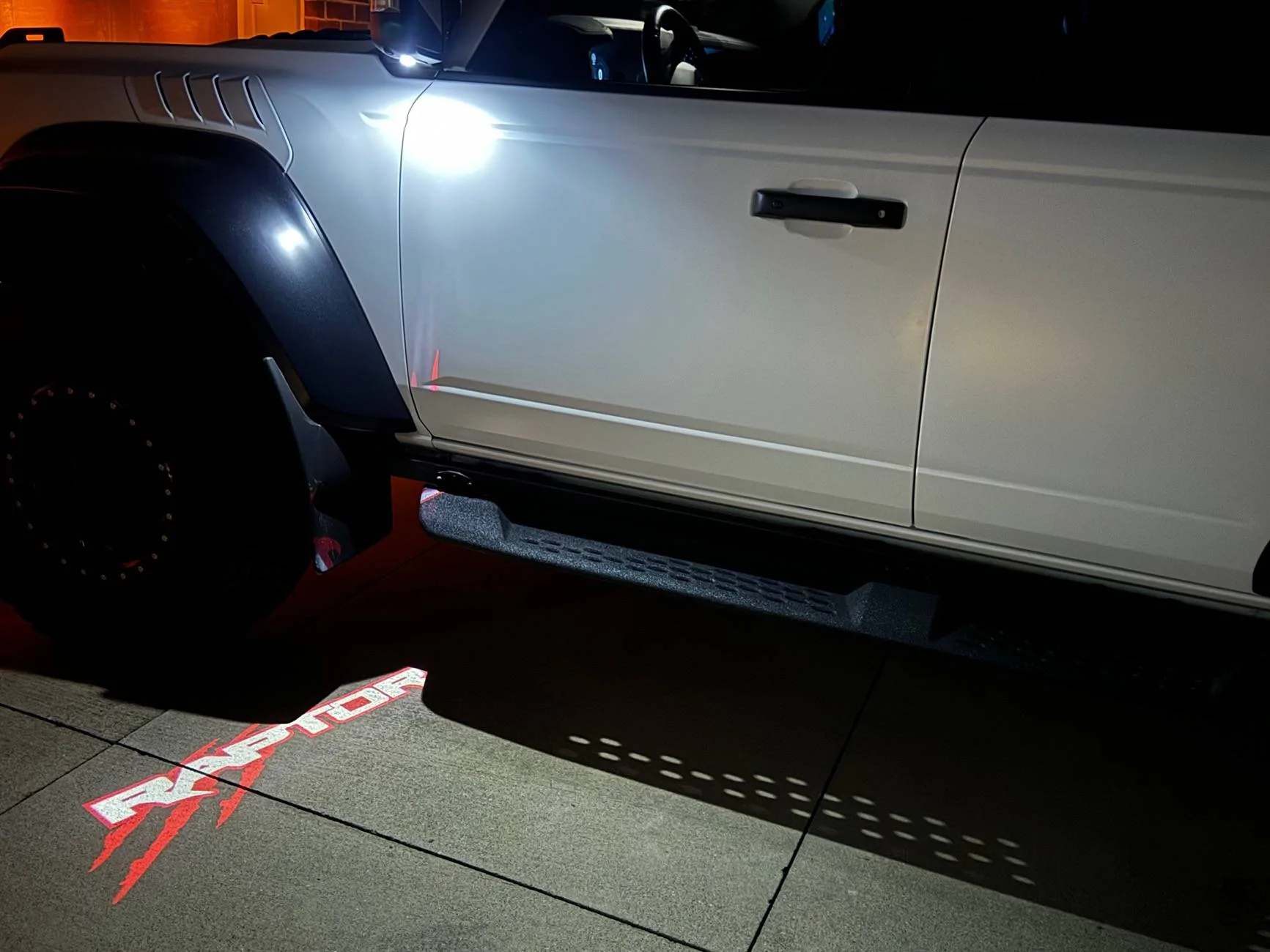 Ford Bronco Puddle Lights with Logos IMG_7477