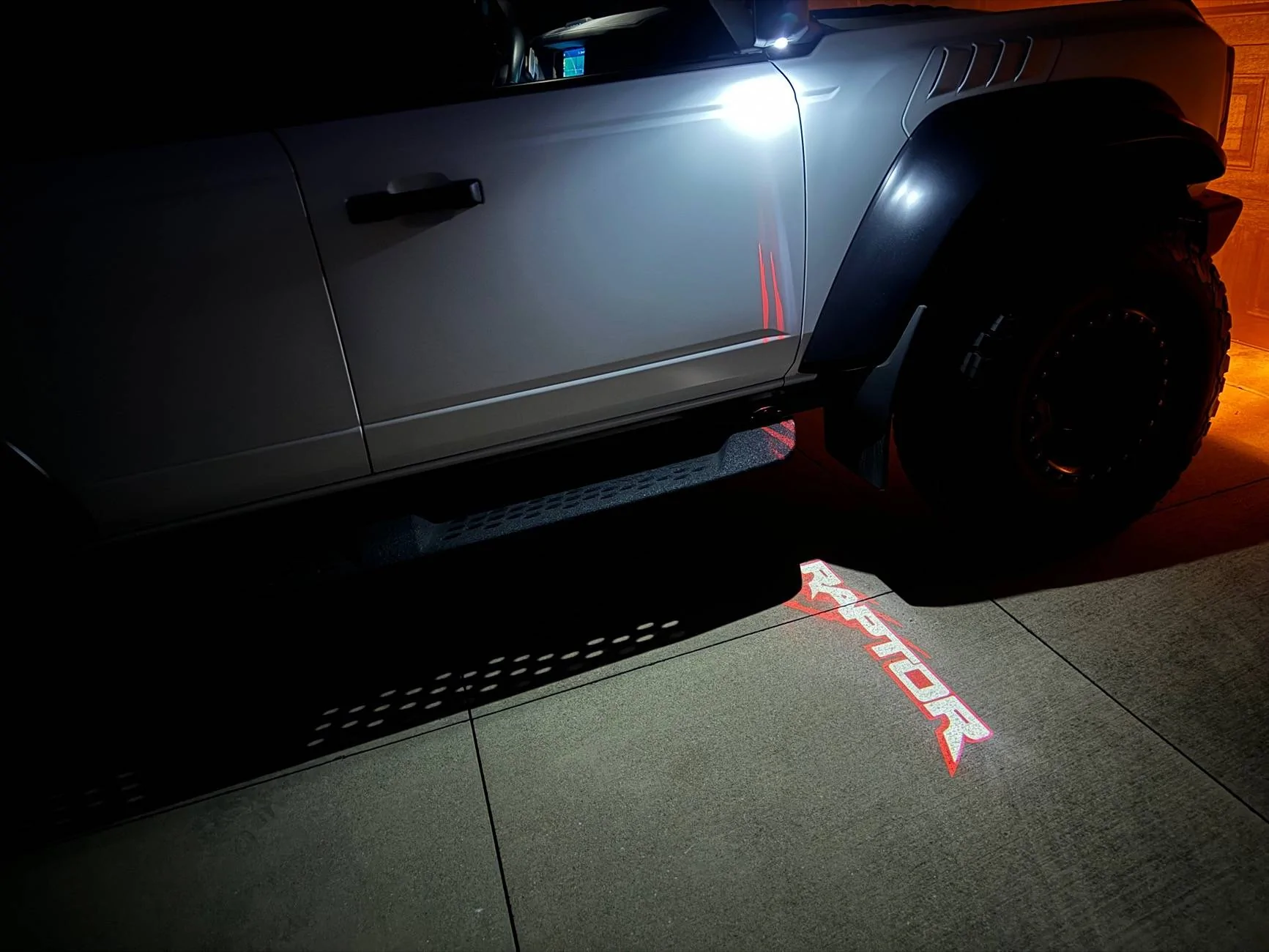 Ford Bronco Puddle Lights with Logos IMG_7476