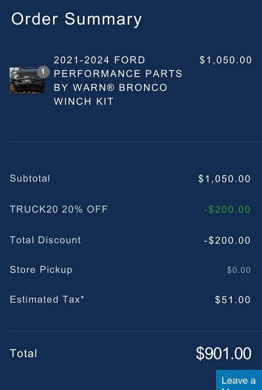 Ford Bronco Warn Winch price drop on Ford accessories store site! unnamed