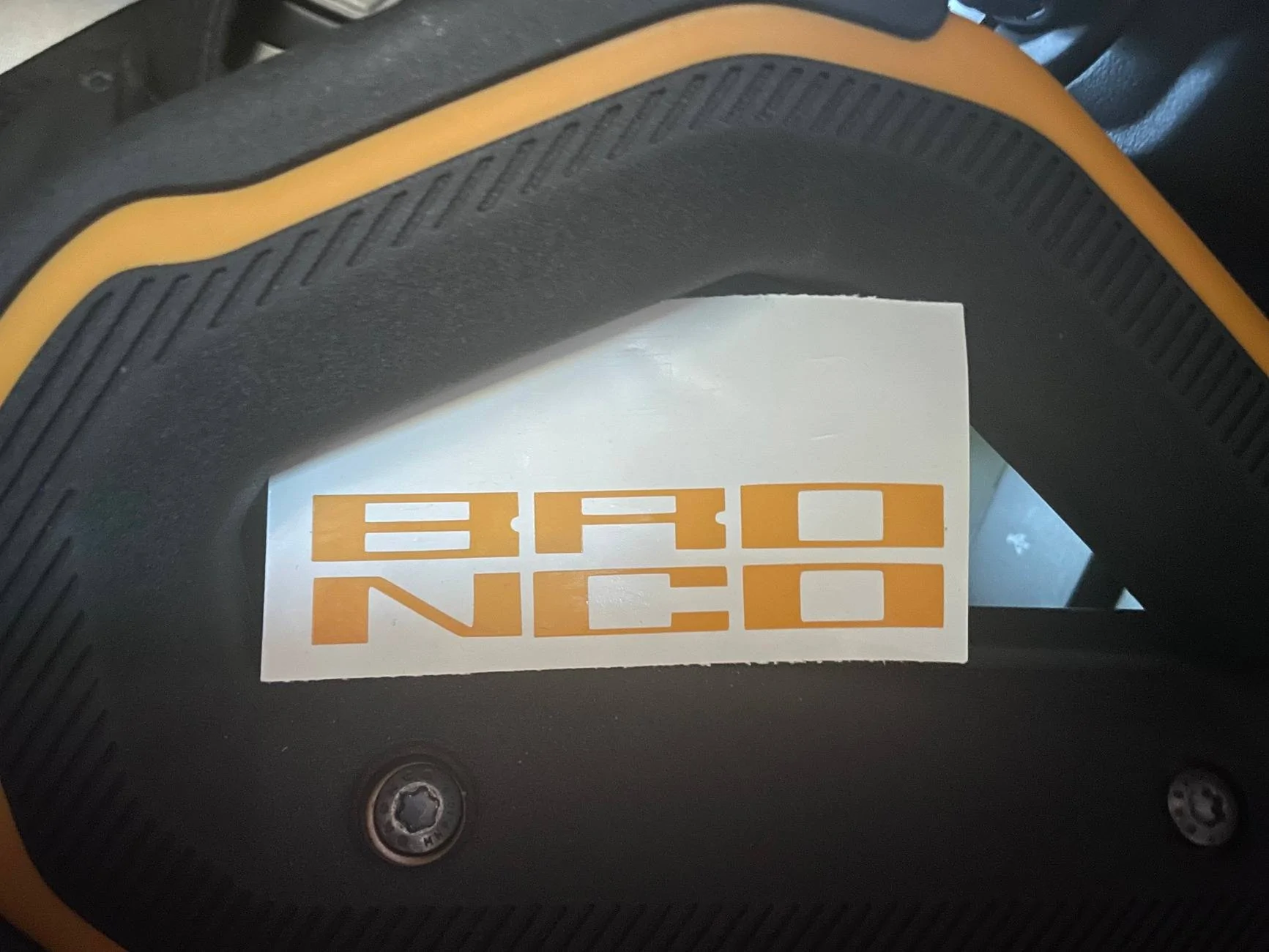 Ford Bronco Vinyl "BRONCO" dashboard letters IMG_2232
