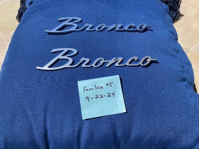 Ford Bronco 2 "Bronco" Script Fender Badges in Silver IMG_4412 (1)