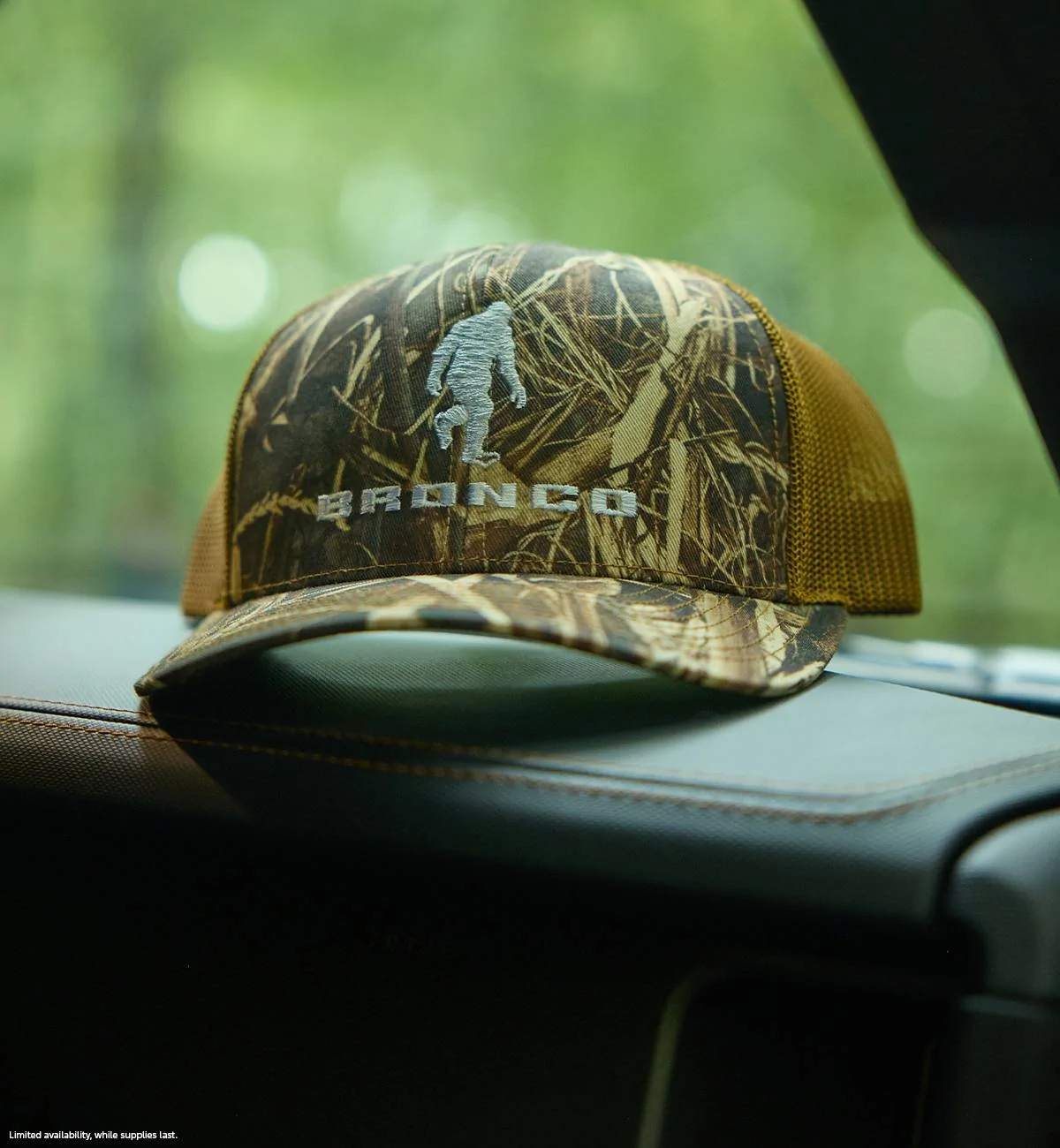 Ford Bronco Bronco Sasquatch Searcher Sweepstakes Begins FMBR1686000_Bronco_Sasquatch_Fordcom_MerchCamoHat_1200x1300_00