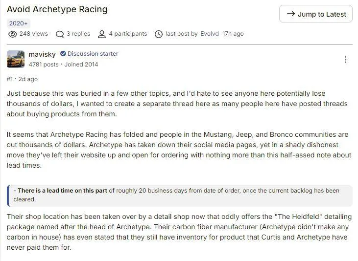 Ford Bronco DO NOT ORDER FROM ARCHETYPE RACING Screenshot 2024-09-25 135752