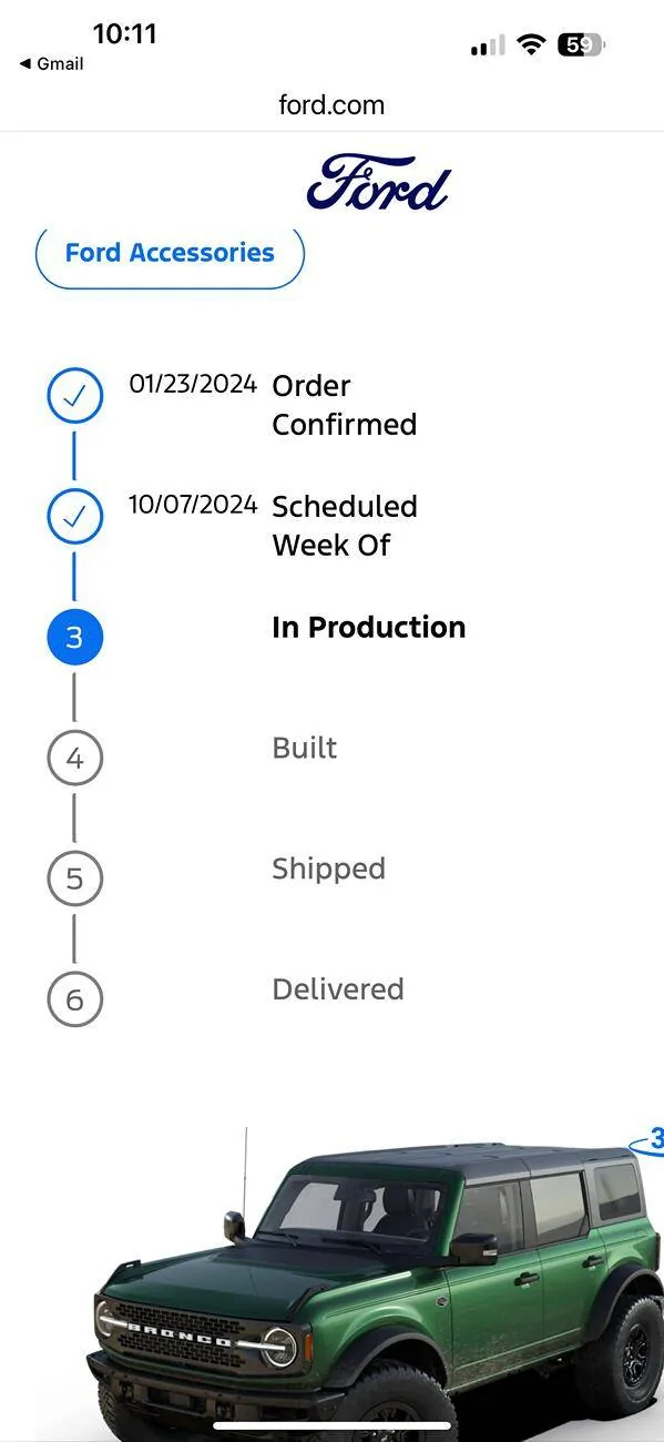 Ford Bronco Production to delivery time estimate IMG_1046