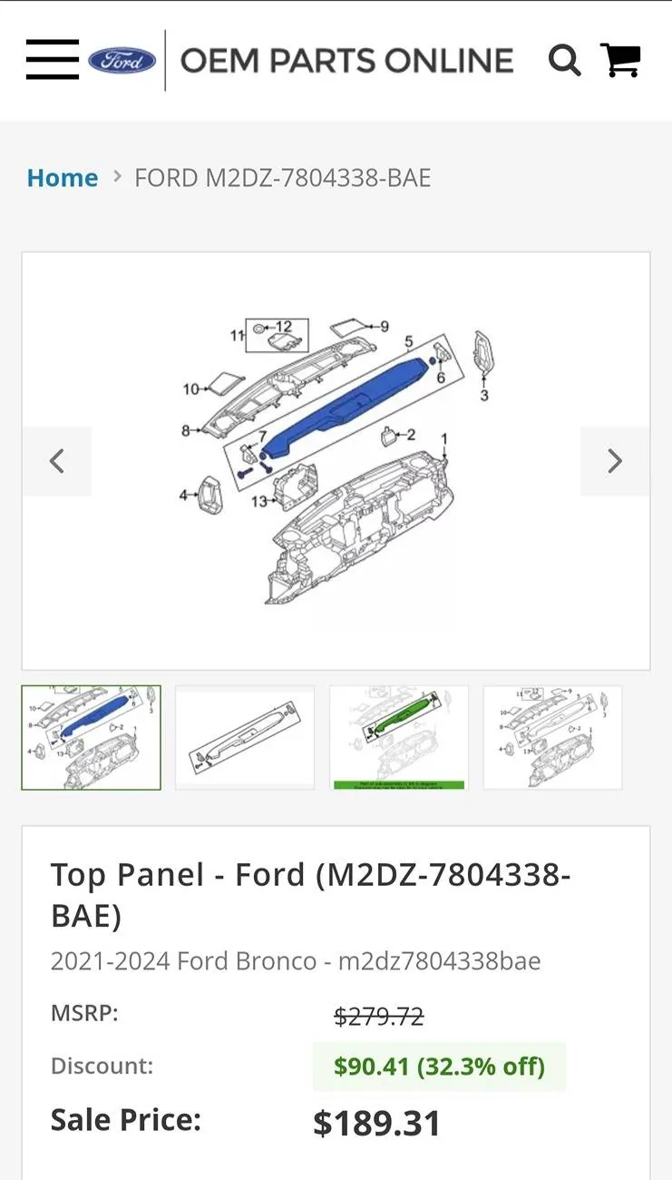 Ford Bronco 2024 Badlands stitched dash part Screenshot_20241009_143253_Chrom