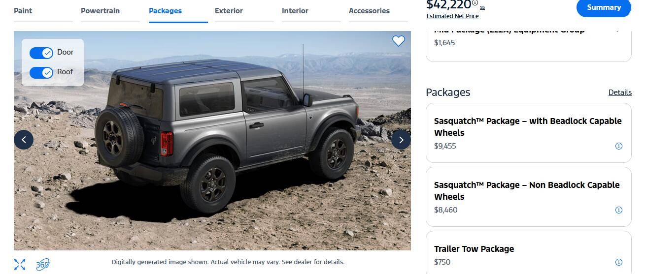 Ford Bronco Pricing on 2025 announcement when? Screenshot 2024-10-22 083032