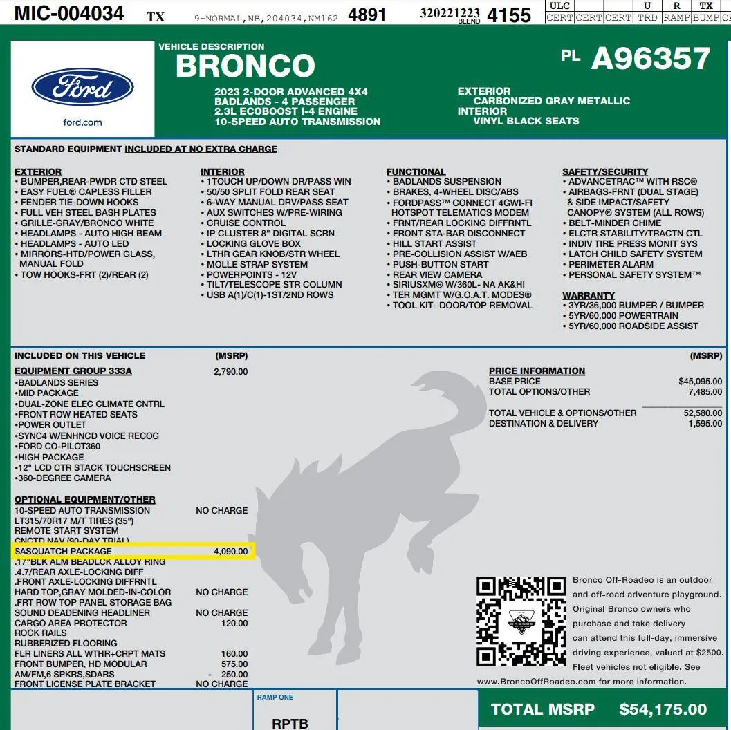 Ford Bronco Pricing on 2025 announcement when? 1729604145927-rv