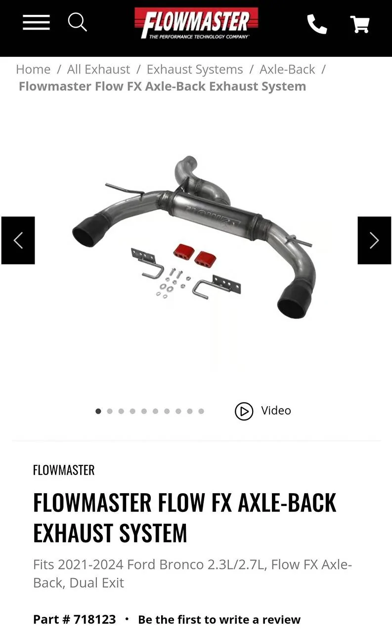 Ford Bronco Flowmaster #718123 Axle Back - $200 OBO 20241022_142842