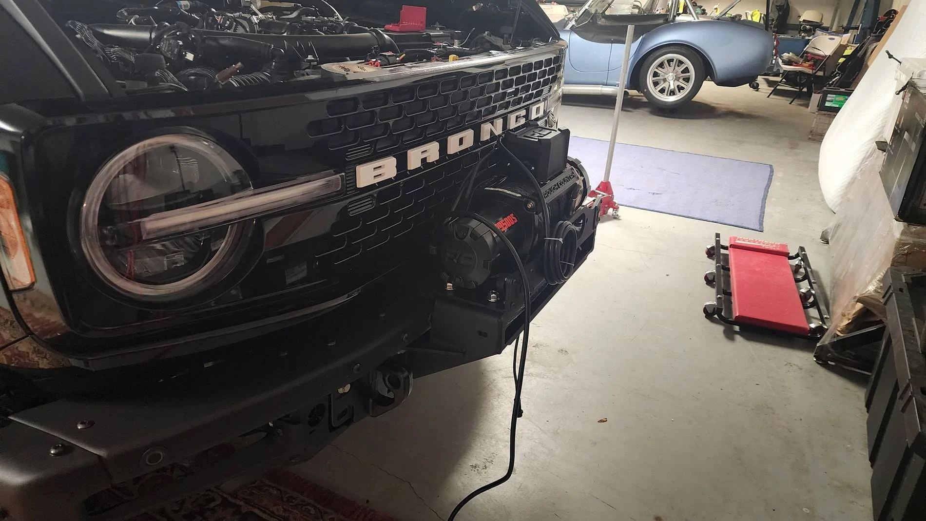 Ford Bronco Rough Country High Mount Winch Install Notes 3.3-Winch and Winch Plate After Winch Mount