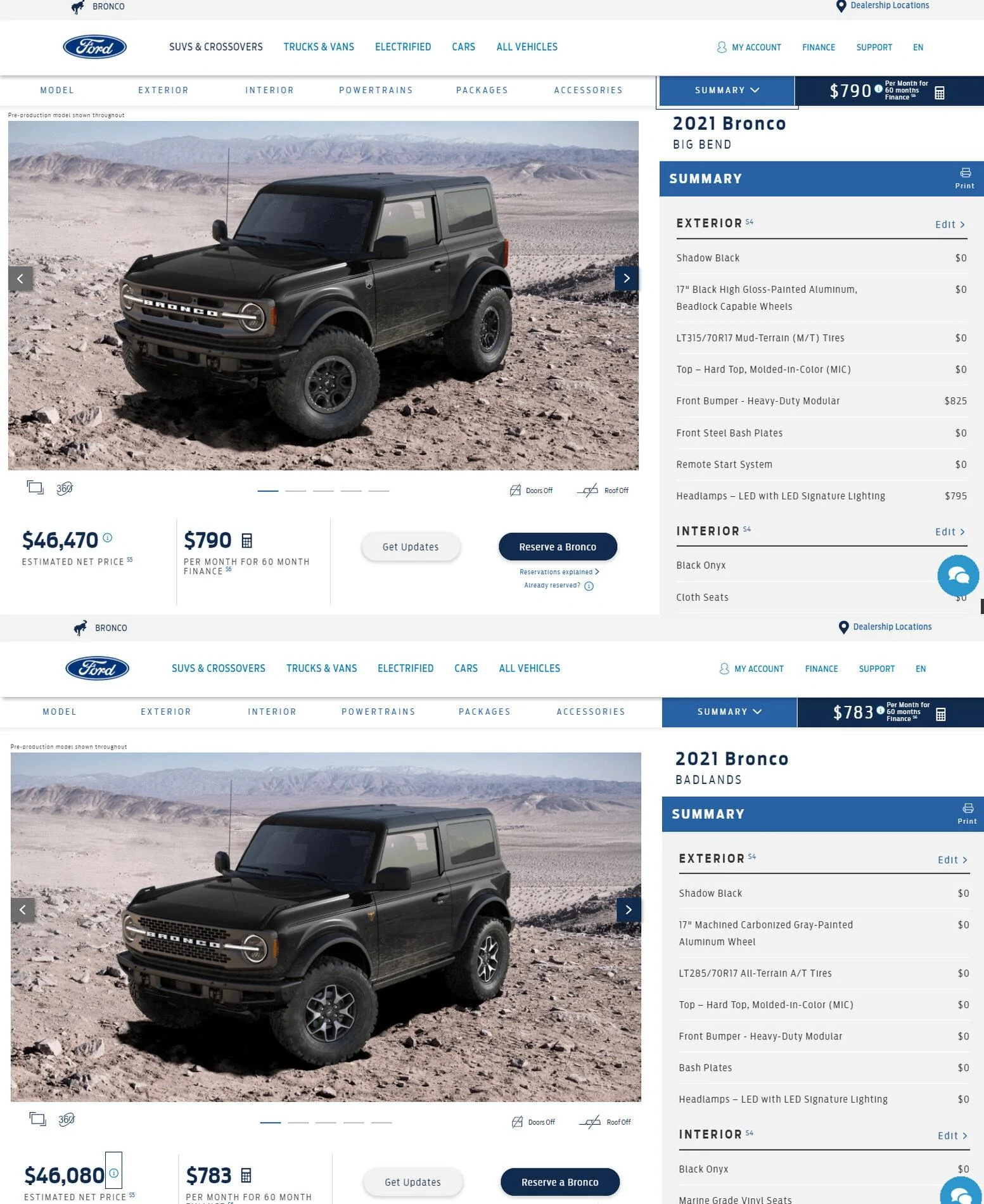 Ford Bronco **CORRECTED** BUILD & PRICE REFERENCE GUIDE for 2021 Bronco! blvs