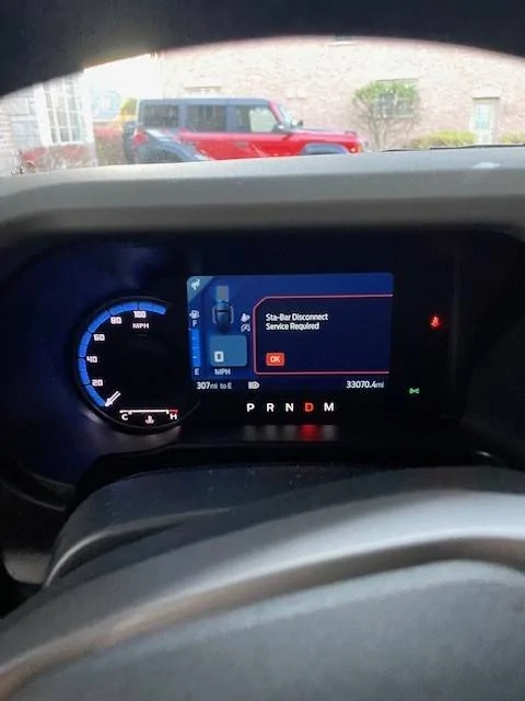 Ford Bronco Sta-Bar Disconnect issue 3rd time now sta-bar