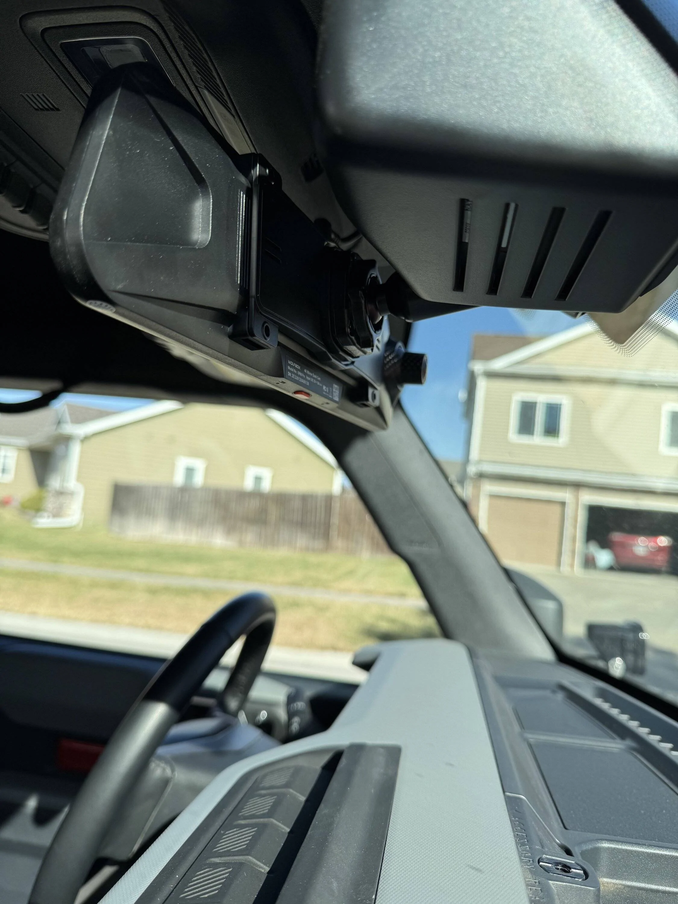 Ford Bronco Wolfbox G900 Pro DashCam with the rear camera installed as a Front Trail camera. IMG_1026