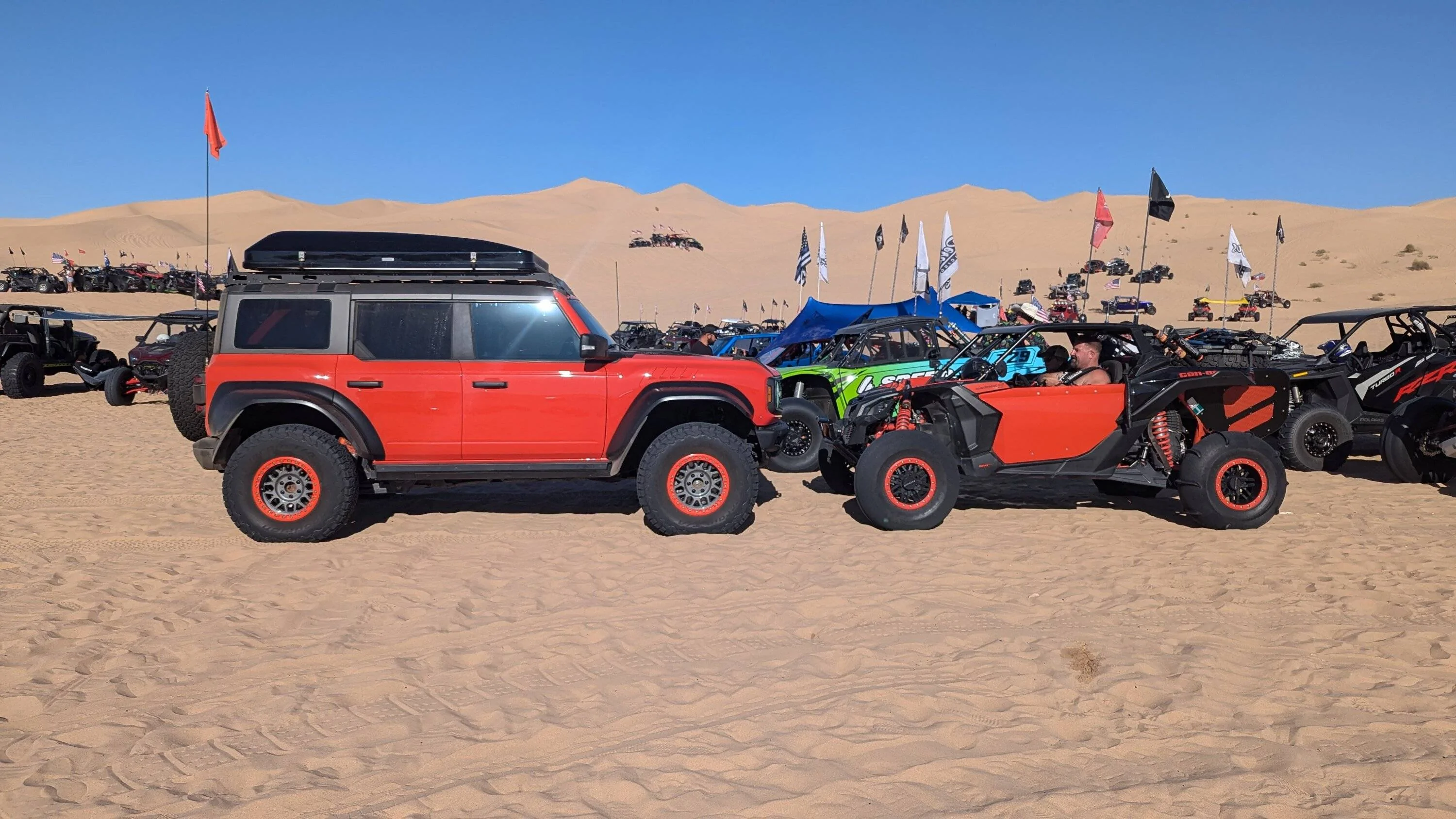 Ford Bronco Glamis - Huge Dune Roosting with the SxSs and Sand Cars PXL_20241109_215937791