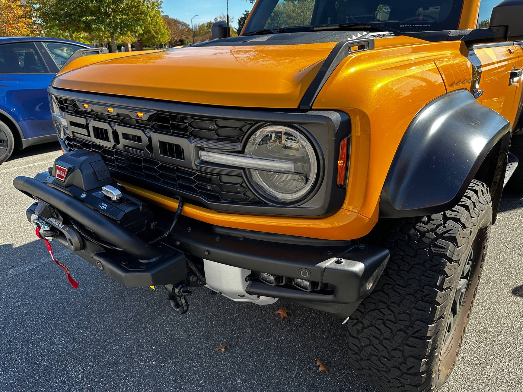 Ford Bronco Park Aid Sensor Relocation on Factory/Warn Winch IMG_9409