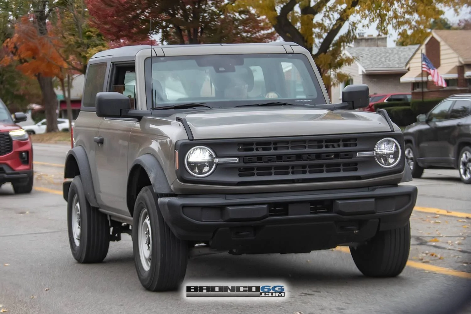 Ford Bronco Marsh Gray 2025 Bronco Base Trim on Steelies Spied marsh-gray-2025-bronco-base-trim-spied-1