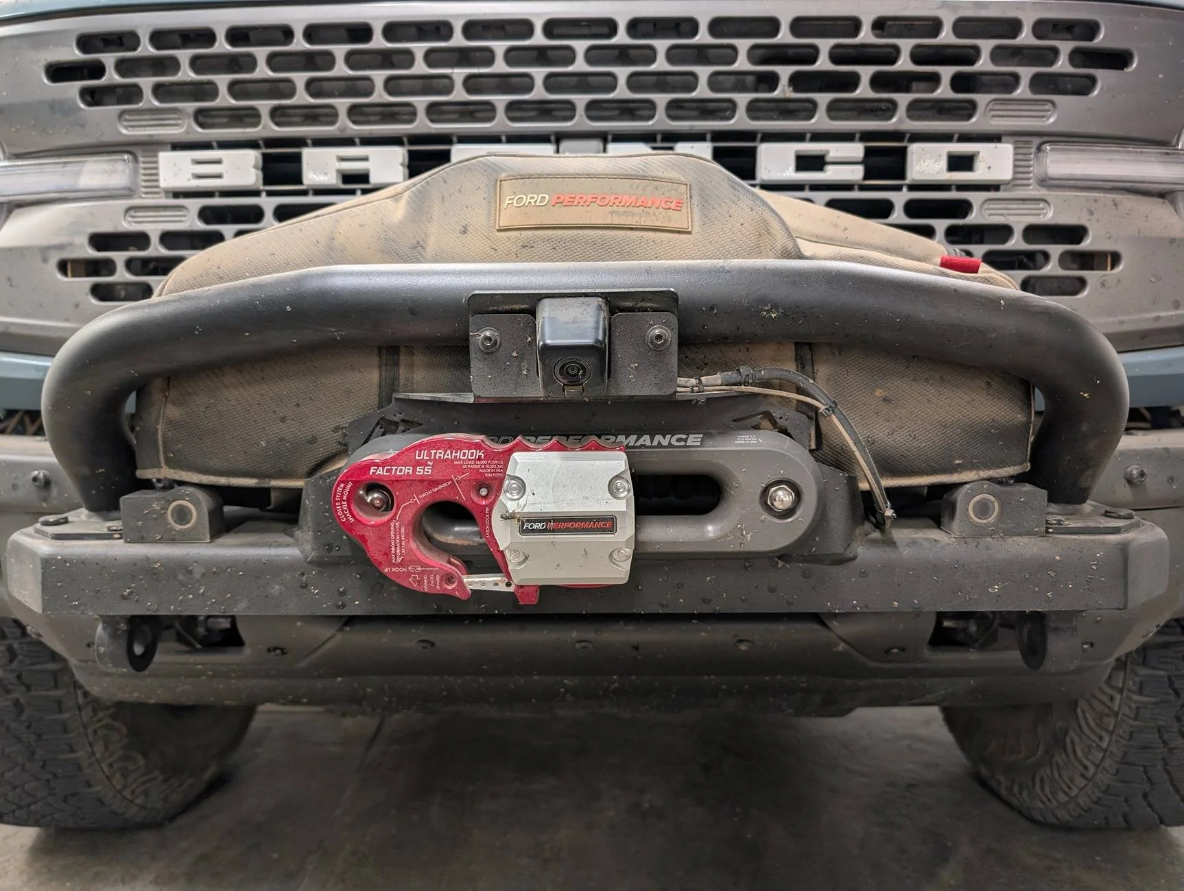 Ford Bronco Ford Performance Winch with Sensors (ACC, Camera, and Parking) Works Fine; Parts List and Photos front-dirty