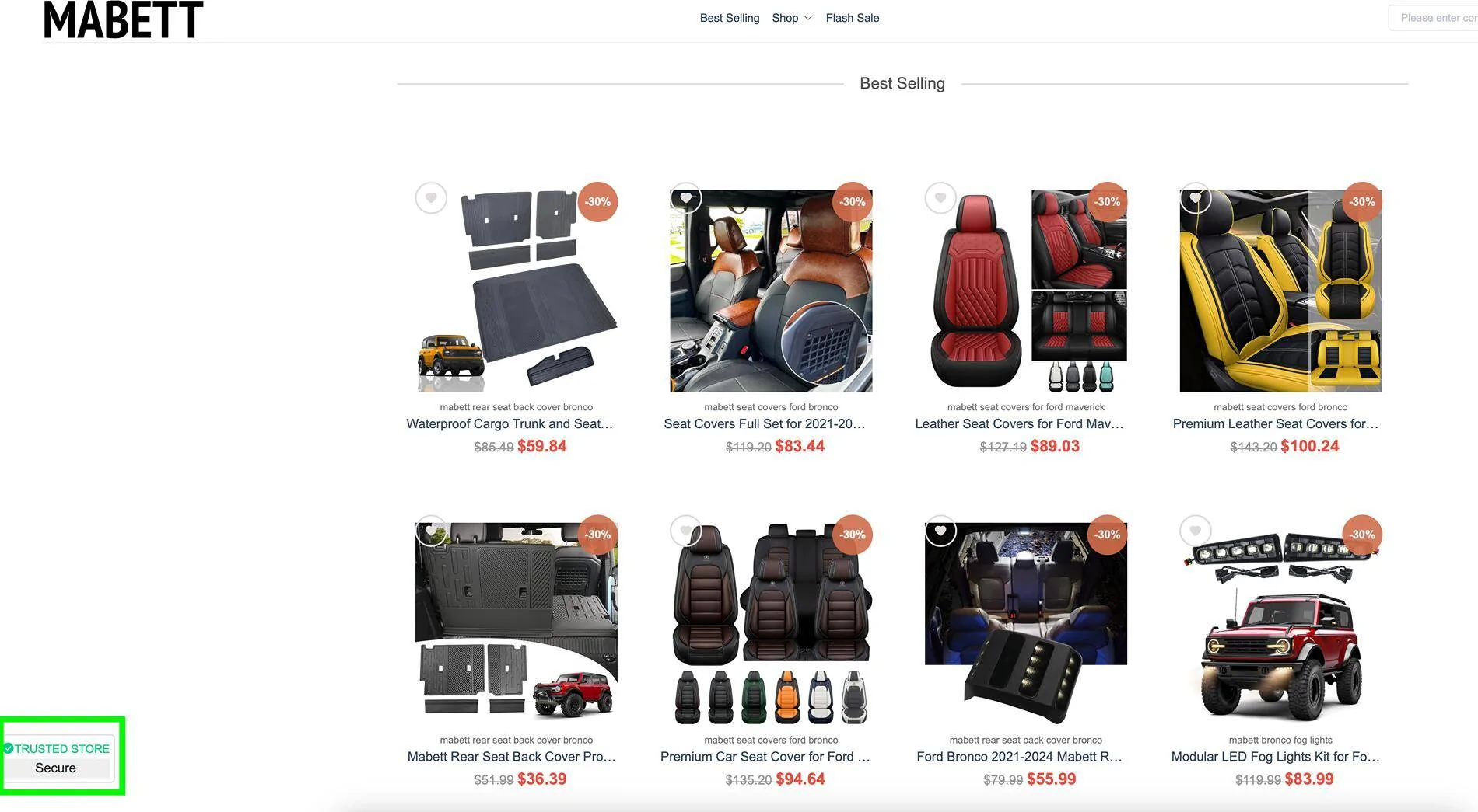 Ford Bronco Mabett shop is it legit Screenshot 2024-11-18 at 1.17.59 PM