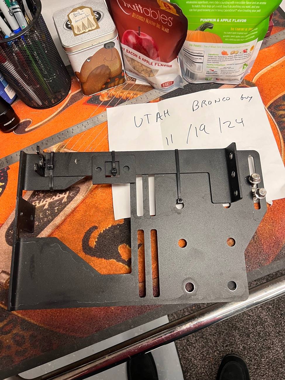 Ford Bronco KR Off-Road air compressor engine bay mount IMG_1249