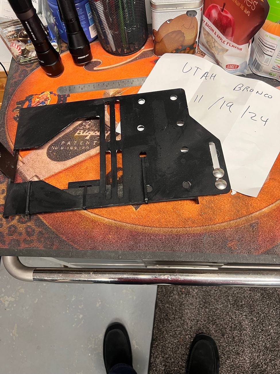 Ford Bronco KR Off-Road air compressor engine bay mount IMG_1252
