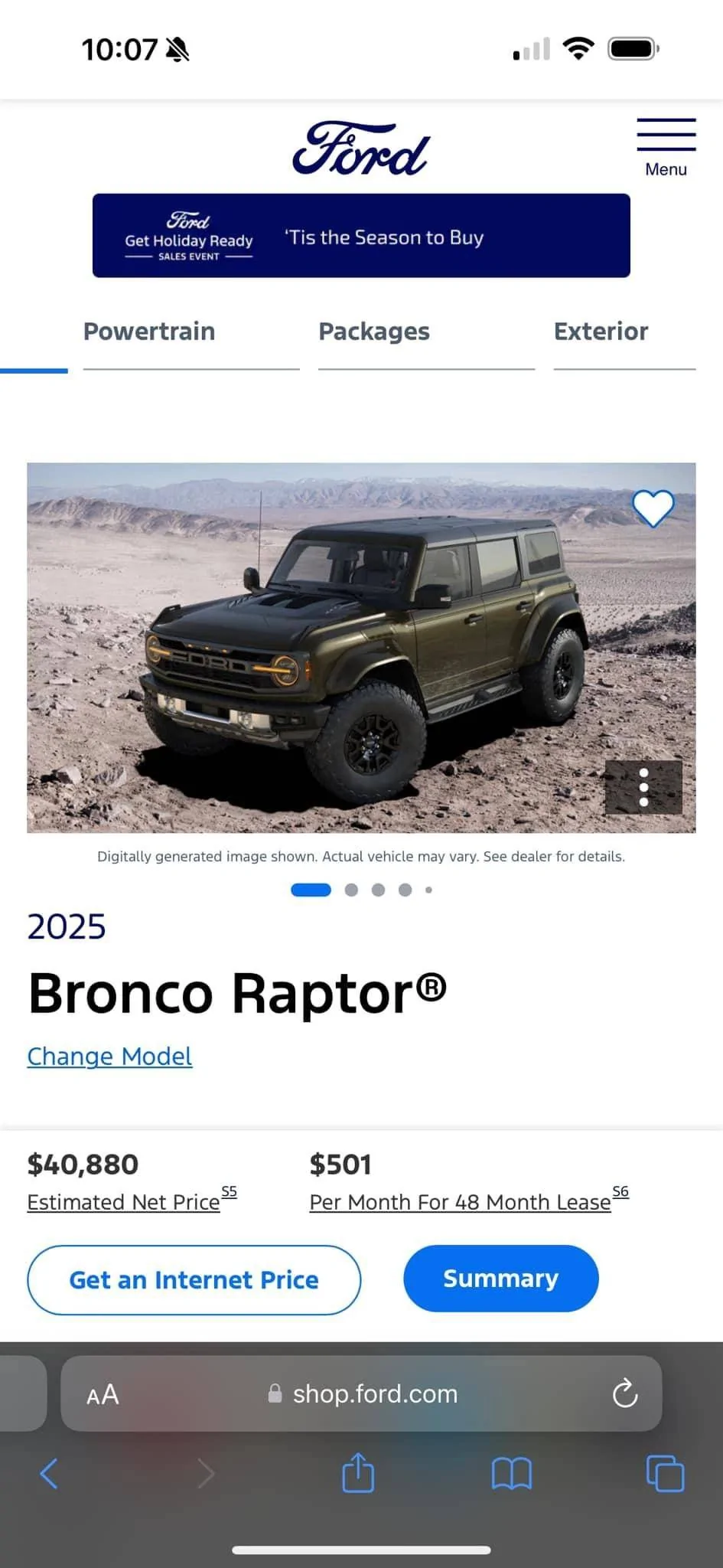 Ford Bronco If Only! - Ford Website Price Glitch correct